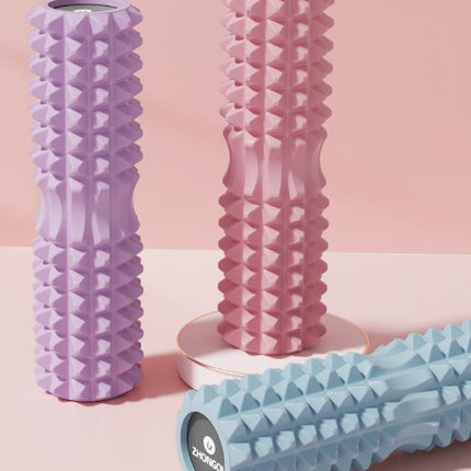 Purple High-Density 3D Trigger Point Foam Roller - Solid Core Massager for Deep Tissue Muscle Recovery & Yoga.