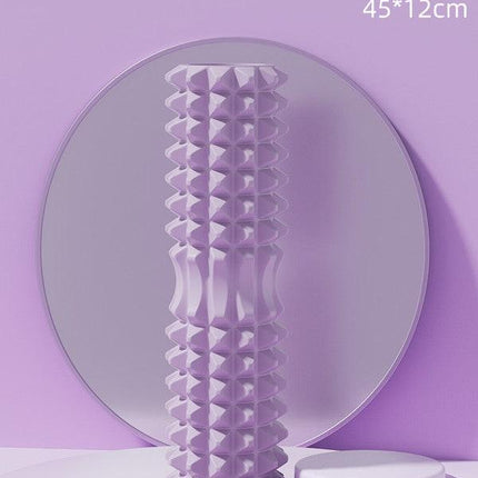Purple High-Density 3D Trigger Point Foam Roller - Solid Core Massager for Deep Tissue Muscle Recovery & Yoga.