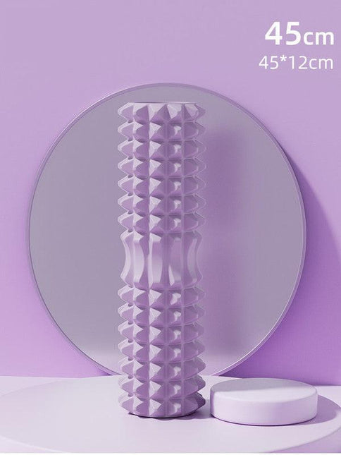 Purple High-Density 3D Trigger Point Foam Roller - Solid Core Massager for Deep Tissue Muscle Recovery & Yoga.