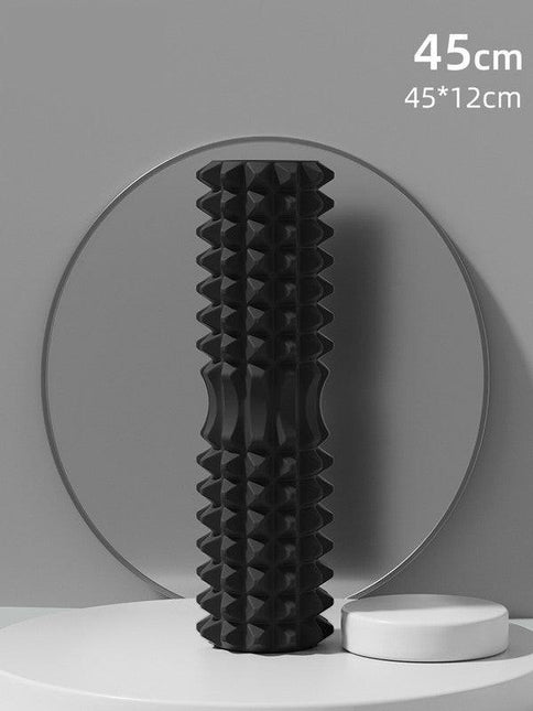 Black High-Density 3D Trigger Point Foam Roller - Solid Core Massager for Deep Tissue Muscle Recovery & Yoga.
