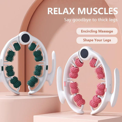 Pink U-Shape 360 Degree Massage Roller - Multi-Functional Leg, Arm & Neck Massager for Muscle Relief & Recovery.