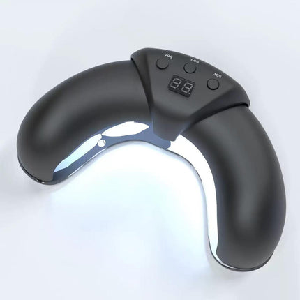 Black Portable UV LED Nail Lamp - Open Arch Dryer for Gel Polish with Smart Sensor & 3 Timers.