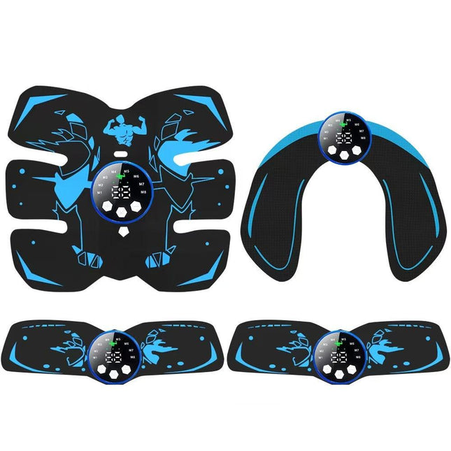 Black and Blue Ultimate EMS Muscle Stimulator Kit - USB Rechargeable Abdominal & Full Body Toner for Abs, Arms, and Glutes.