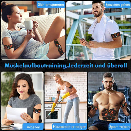 Black and Blue Ultimate EMS Muscle Stimulator Kit - USB Rechargeable Abdominal & Full Body Toner for Abs, Arms, and Glutes.