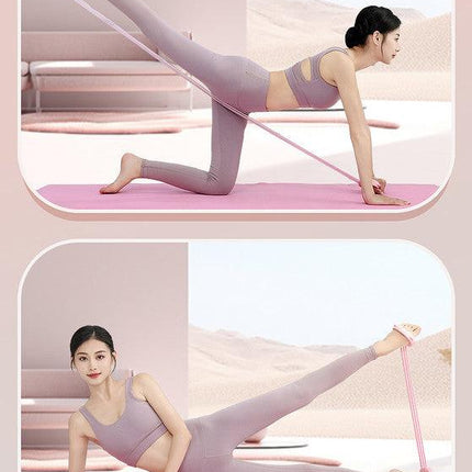 Purple Adjustable Resistance Chest Expander with 6 Levels - Cute Cat Ear Puller for Full Body Workout.