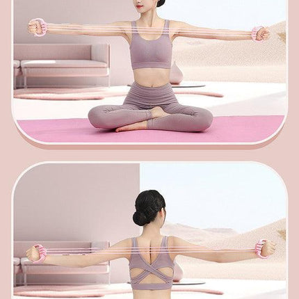 Green Adjustable Resistance Chest Expander with 6 Levels - Cute Cat Ear Puller for Full Body Workout.