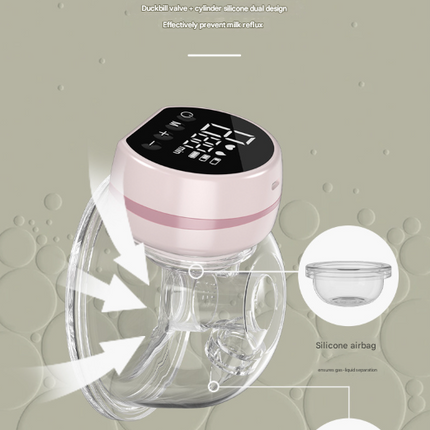 Blue Hands-Free Wearable Electric Breast Pump - Portable, Quiet & Rechargeable with LED Display.