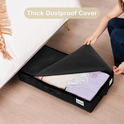 1 piece Black Size S Collapsible Underbed Storage Organizer with Wheels - Fabric Bin with Dustproof Lid.