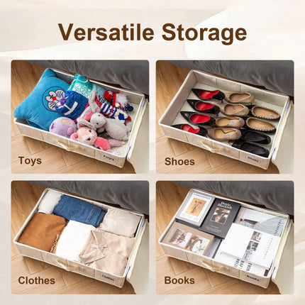 1 piece Black Size S Collapsible Underbed Storage Organizer with Wheels - Fabric Bin with Dustproof Lid.