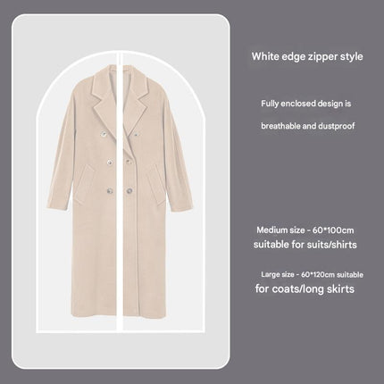 White Edge 10-Pack Hanging Garment Bags for Closet Storage - Translucent Dust-Proof Suit Covers, Washable & Reusable Coat Protectors (2 Sizes).