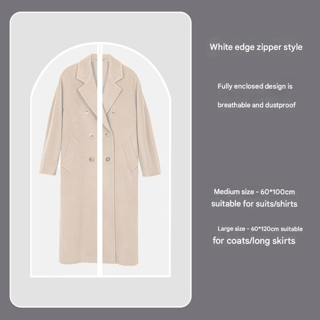 White Edge 10-Pack Hanging Garment Bags for Closet Storage - Translucent Dust-Proof Suit Covers, Washable & Reusable Coat Protectors (2 Sizes).