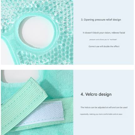 Purple Reusable Cooling Gel Bead Face Mask and Eye Mask Set - Soothing Therapy for Puffy Eyes, Headaches and Facial Relaxation.