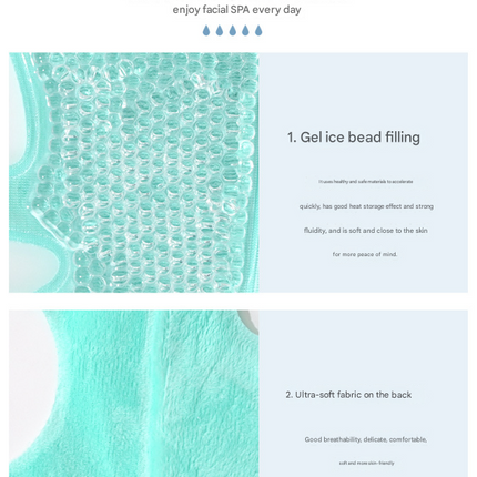Blue Reusable Cooling Gel Bead Face Mask and Eye Mask Set - Soothing Therapy for Puffy Eyes, Headaches and Facial Relaxation.
