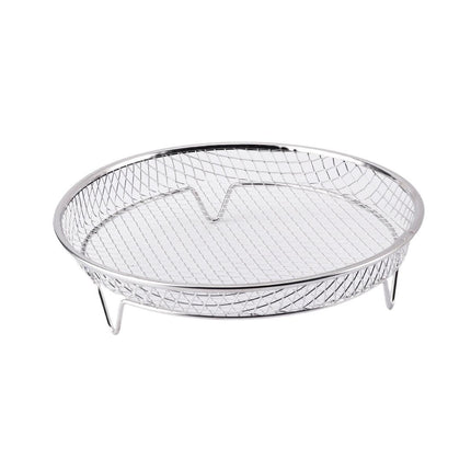 Silver 3-Pack Stackable Air fryer Racks - Food Grade Stainless Steel Multi-Layer Dehydrator & Crisper Tray Accessory.