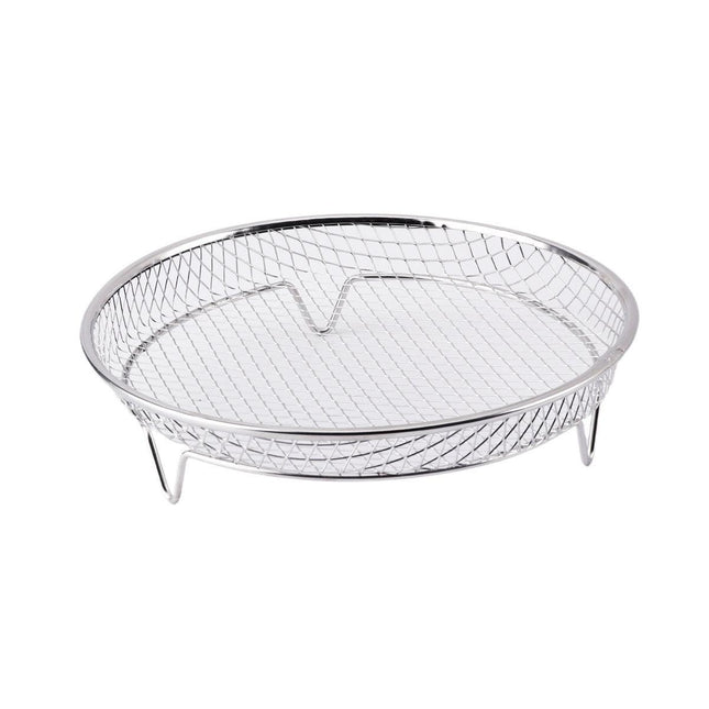 Silver 3-Pack Stackable Air fryer Racks - Food Grade Stainless Steel Multi-Layer Dehydrator & Crisper Tray Accessory.