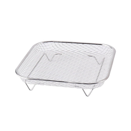 Silver 3-Pack Stackable Air fryer Racks - Food Grade Stainless Steel Multi-Layer Dehydrator & Crisper Tray Accessory.