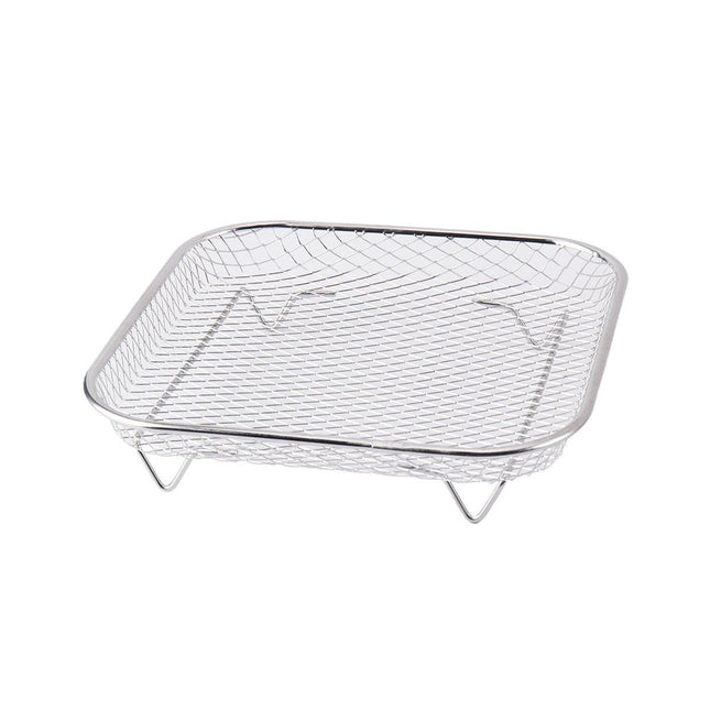Silver 3-Pack Stackable Air fryer Racks - Food Grade Stainless Steel Multi-Layer Dehydrator & Crisper Tray Accessory.
