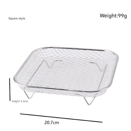 Silver 3-Pack Stackable Air fryer Racks - Food Grade Stainless Steel Multi-Layer Dehydrator & Crisper Tray Accessory.