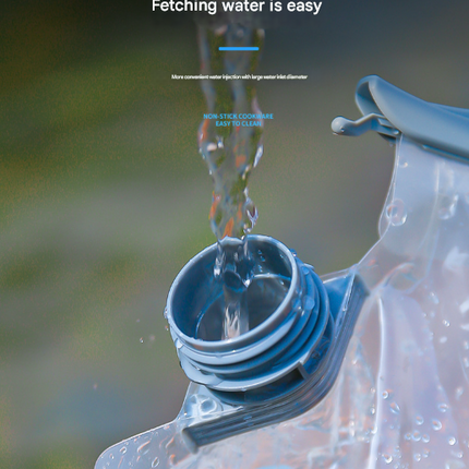 1 Piece Grey 8L Foldable Water Bag - Large Capacity Portable Water Carrier with Spigot for Camping & Outdoors.