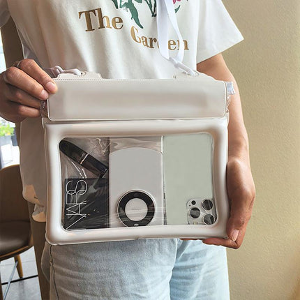 2 Pcs White Cute Floating Waterproof Pouch - Touch-Sensitive Screen & Adjustable Strap.