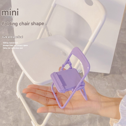 Color Mixing Adorable Mini Folding Chair Phone Stand - 4 Pack Cute Desktop Holder for Hands-Free Viewing.
