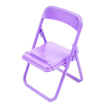 Color Mixing Adorable Mini Folding Chair Phone Stand - 4 Pack Cute Desktop Holder for Hands-Free Viewing.