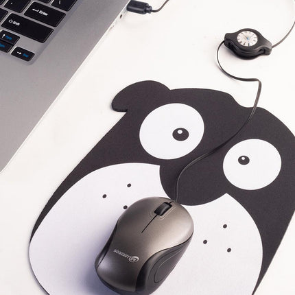 Blue and Black Portable Mini USB-C Mouse with Retractable Cable - Silent Click Travel Mouse for Laptop, MacBook, Tablet.
