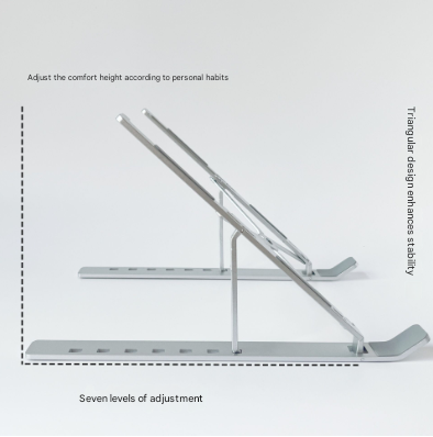 Black Adjustable Aluminum Laptop Stand with Detachable Cooling Fan - Portable Ergonomic Riser for Desk.