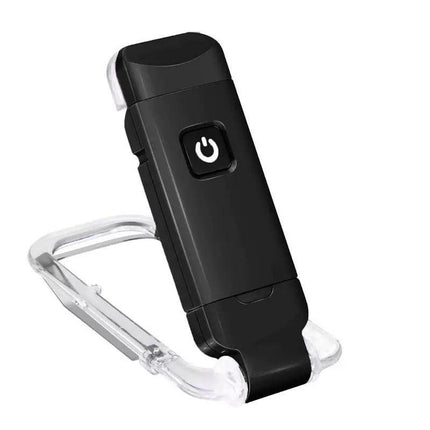 2 Pcs Black USB Rechargeable Clip-on LED Book Light - 3 Color Modes & Dimmable Brightness for Eye-Caring Reading.