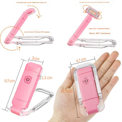 2 Pcs Black USB Rechargeable Clip-on LED Book Light - 3 Color Modes & Dimmable Brightness for Eye-Caring Reading.