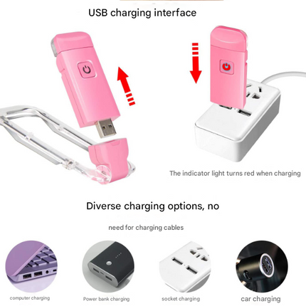 2 Pcs Black USB Rechargeable Clip-on LED Book Light - 3 Color Modes & Dimmable Brightness for Eye-Caring Reading.