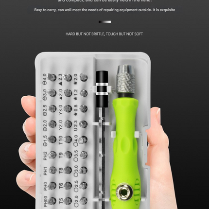 Green 32-in-1 Precision Screwdriver Set - Magnetic Repair Tool Kit for Electronics, Phone & PC.