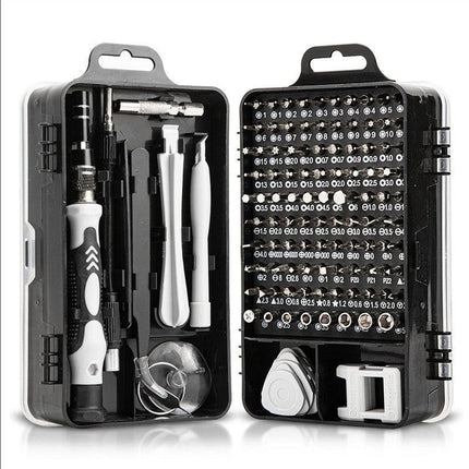 Grey Professional 115-in-1 Precision Screwdriver Set - Magnetic Repair Tool Kit for PC, Laptop, Phone & Electronics.