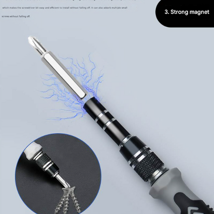 Blue and Black Professional 115-in-1 Precision Screwdriver Set - Magnetic Repair Tool Kit for PC, Laptop, Phone & Electronics.