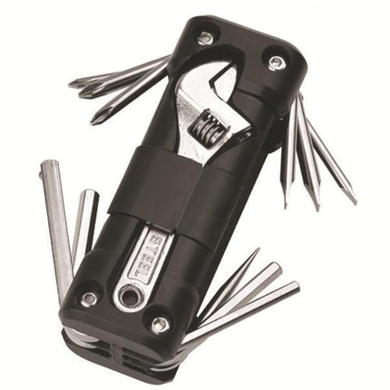 Green Versatile 16-in-1 Bike & Motorcycle Multi-Tool - Portable Repair Kit with Adjustable Wrench.