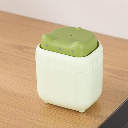 2 Pcs Green Cute Cat Press-to-Dispense Soap Pump & Sponge Caddy for Kitchen Sink.
