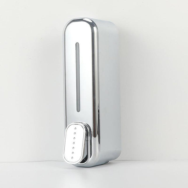 2 Pcs Silver Modern Wall-Mounted Press Soap Dispenser - 300ml Refillable Pump for Bathroom & Kitchen.
