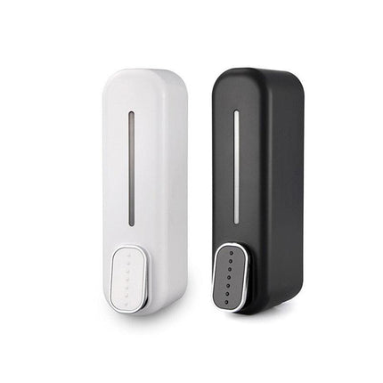 2 Pcs (White + Black) Modern Wall-Mounted Press Soap Dispenser - 300ml Refillable Pump for Bathroom & Kitchen.