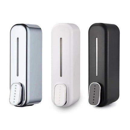 2 Pcs (White + Black) Modern Wall-Mounted Press Soap Dispenser - 300ml Refillable Pump for Bathroom & Kitchen.
