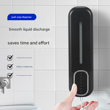 2 Pcs (White + Black) Modern Wall-Mounted Press Soap Dispenser - 300ml Refillable Pump for Bathroom & Kitchen.