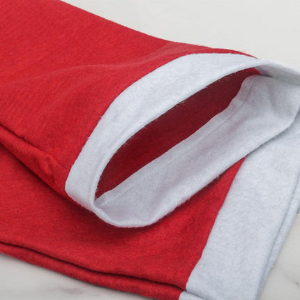 Red Festive Santa Hat Dining Chair Covers - Set of 8 for Holiday Party Decoration.