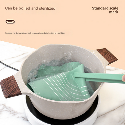 Dark Blue 3-Piece Silicone Baking Set - Non-Stick Pastry Mat with Measurements, Rolling Pin & Dough Scraper.