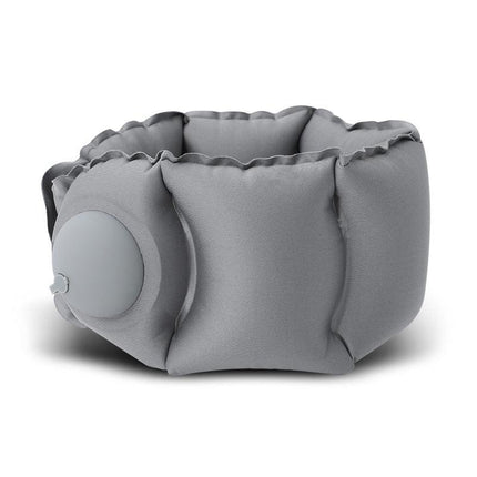 Dark Grey Press-Pump Inflatable Travel Pillow - Ultra-Lightweight Ergonomic 360° Neck Support.