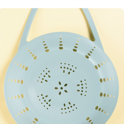 Small Blue Flexible Silicone Steamer Basket with Heat-Resistant Handles - Food-Grade Vegetable Steamer Insert for Pots & Pans.
