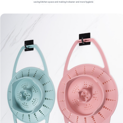 Small Blue Flexible Silicone Steamer Basket with Heat-Resistant Handles - Food-Grade Vegetable Steamer Insert for Pots & Pans.