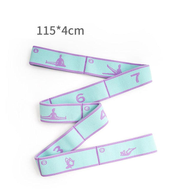 Blue and Purple 9-Loop Yoga Stretch Strap - Numbered Band for Flexibility and Physical Therapy.