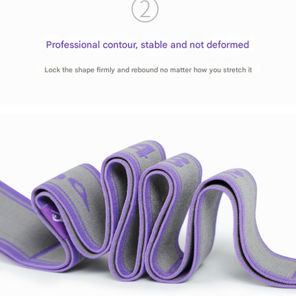 Blue and Purple 9-Loop Yoga Stretch Strap - Numbered Band for Flexibility and Physical Therapy.