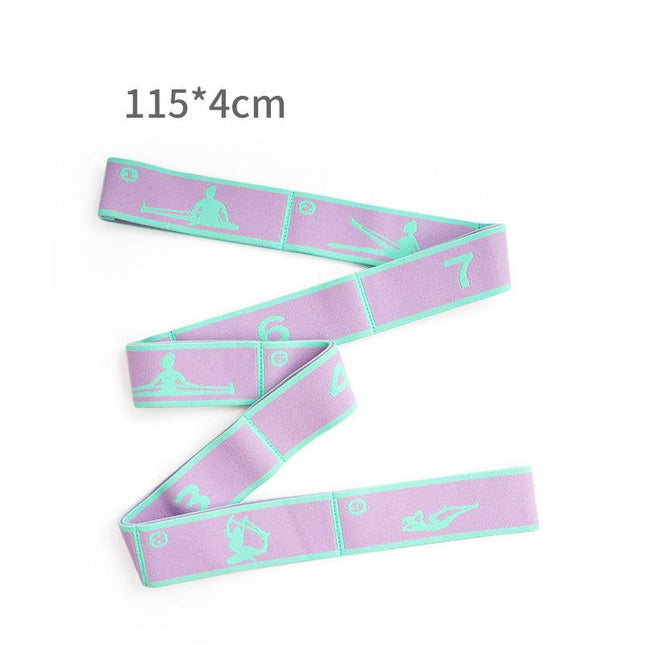 Pink and Blue 9-Loop Yoga Stretch Strap - Numbered Band for Flexibility and Physical Therapy.