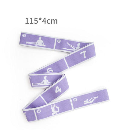 Purple 9-Loop Yoga Stretch Strap - Numbered Band for Flexibility and Physical Therapy.