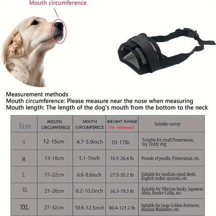 3 Pcs Size XL Black Breathable Mesh Dog Muzzle - Soft & Comfortable Guard to Prevent Biting, Allows Panting and Drinking.